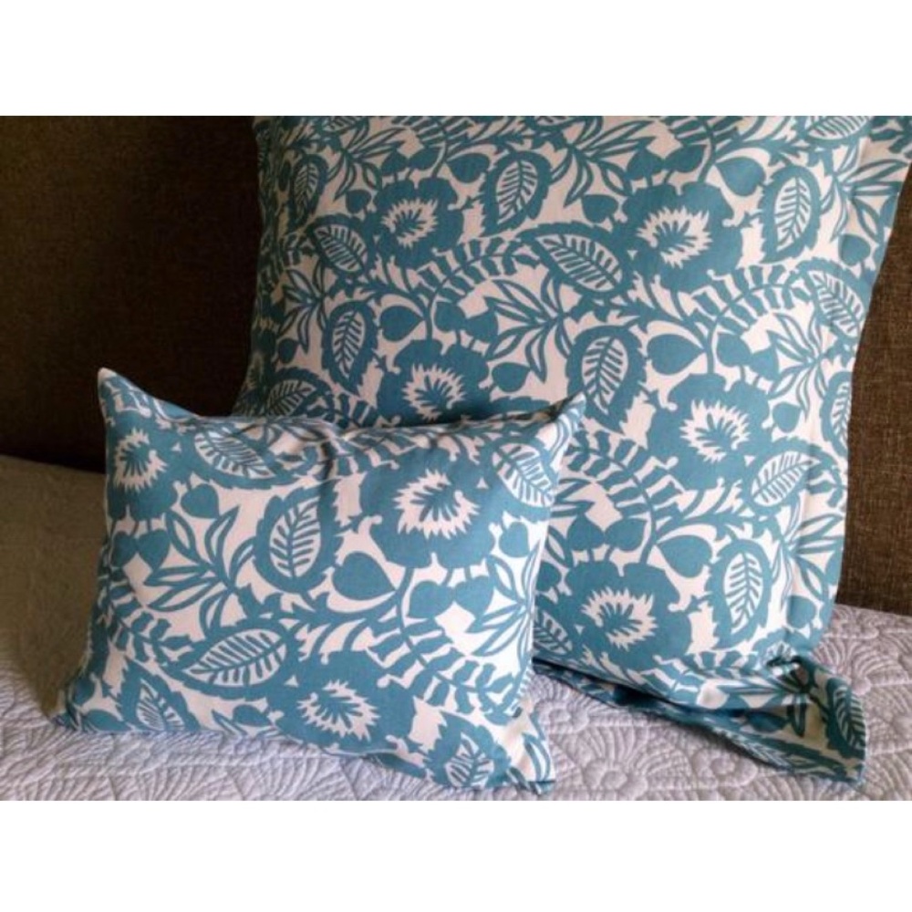 Turquoise Euro Pillow Sham Cover, EUC, Handmade